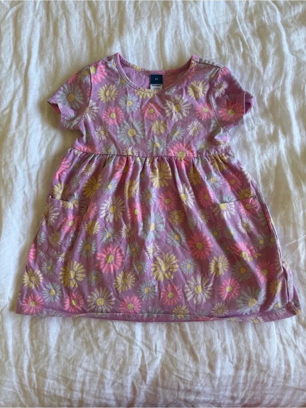 Old Navy Toddler Girl 2T Pink Daisy Floral Pocket Dress